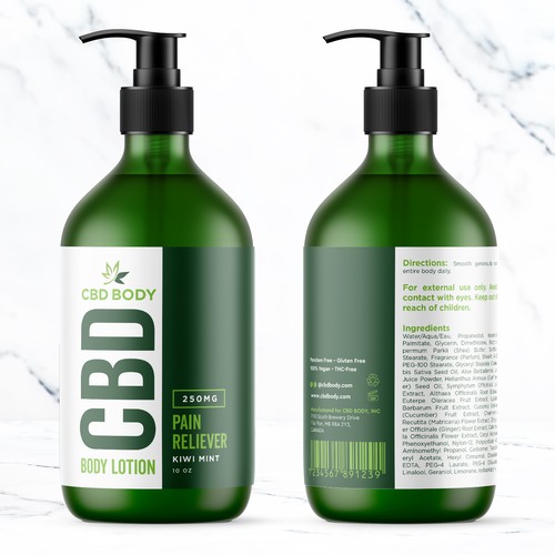 CBD Body Lotion Label Design Contest Design réalisé par bcra