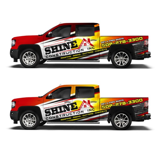 Design di Roofing Company needs vehicle wrap! Guaranteed! Modern & Elegant for GMC Denali 2018 White Truck ! di isuk