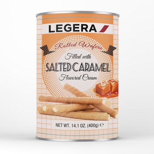 LEGERA Wafer Rolls Pack 125 gm - Salted Caramel Design by Nirmana92