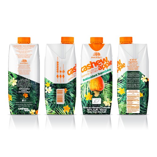 Organic juice in tetrapak prisma evoking a caring nature, beautiful and  ethereal (jungle) | Product packaging contest | 99designs