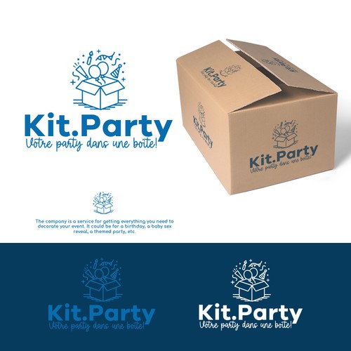 Design a fun logo for a businees offering a party in a box! Design by AdryQ