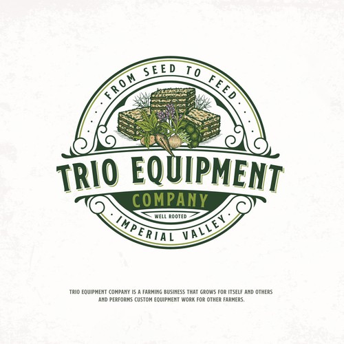 Design an agricultural logo for Trio Equipment Company Design by BestMaxa