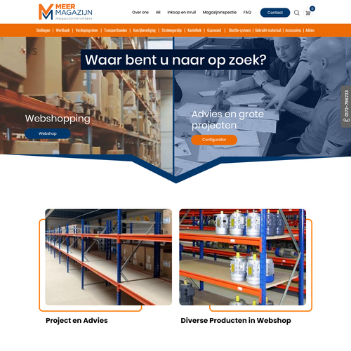 Creative website templates for a leading pallet racks company_ Meermagazijn Diseño de Technology Wisdom