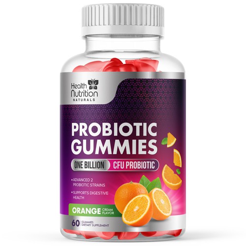 Healthy Probiotic Gummies Label needed for Health Nutrition Design by GayanMH