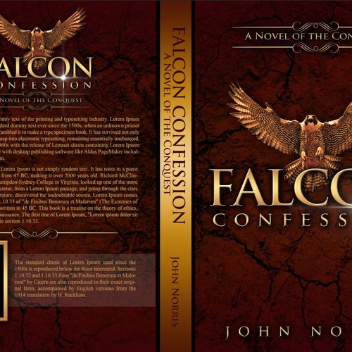 Creating a stunning book cover for "The Falcon Confession" Design by Arrowdesigns