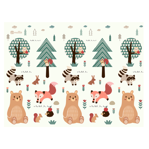 Illustration of kids playmat with animals Design by ies