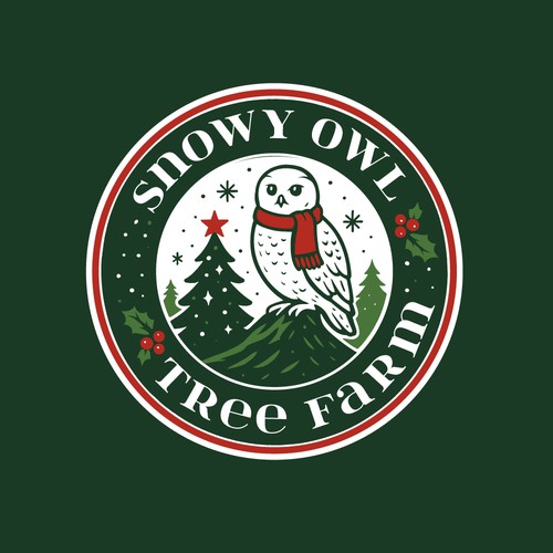Snowy Owl Christmas Tree Farm ---LOGO COMPETITION! Design by Transformed Design Inc.