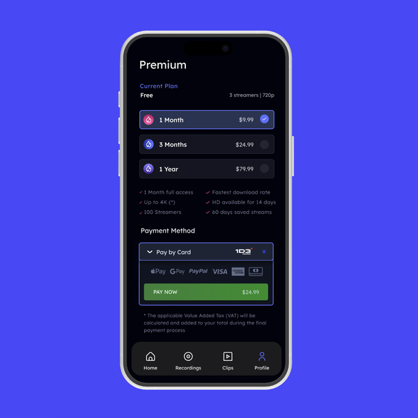 App - payment screen