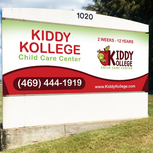 Playful, professional signage for child care center Design by Anirban Giri