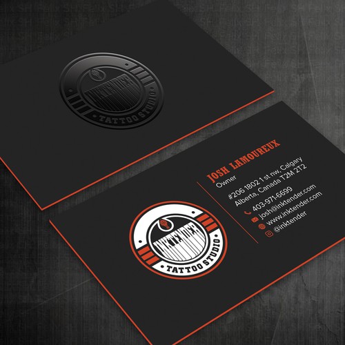 I need a strong business card design for my custom tattoo studio Inktender-ontwerp door Felix SH