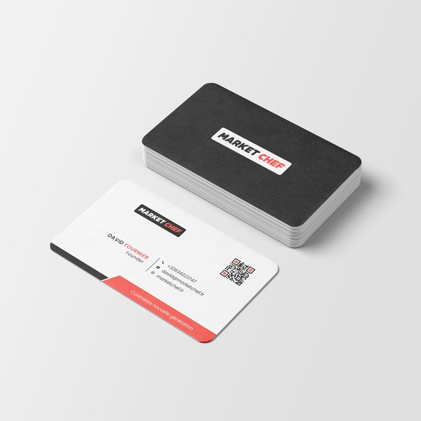 Design a disruptive business card for MarketChef, the next-gen commercial kitchen expert