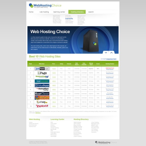 Redesign WebHostingChoice.com Design by cr3ativelab