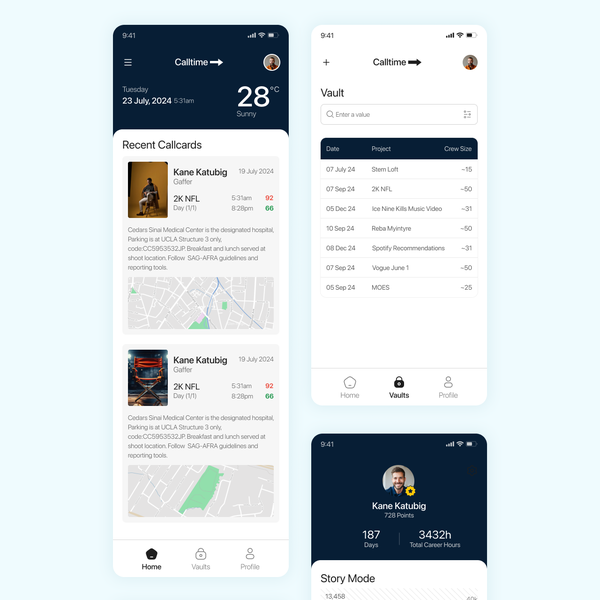 Modern UI design for Calltime app!