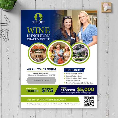 New Charity Wine Lunch Flyer Design by BIG_BRAIN_AX