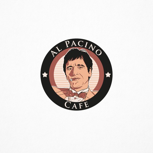 Logo for a high end Italian coffee shop with an Al Pacino theme. Design by Sanoja DSG