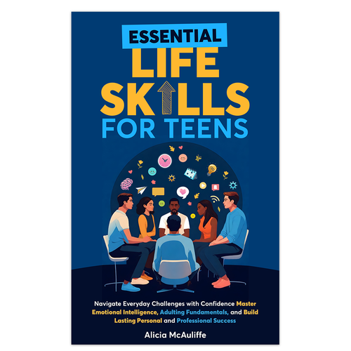 Design an engaging and creative book cover for a book on Life Skills for Teens Design by Knorpics