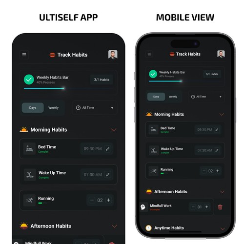 Main Screen for the #1 Self Improvement App int he World Design by MercClass
