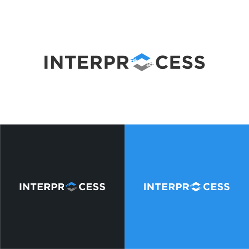 logo for INTERPROCESS, a digital products and services company Design by SALICKER