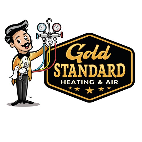 Powerful and Charming Character logo for an Heating and Air Company Design by Bezzot!design