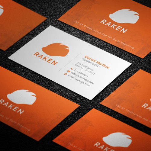 Design cool business cards for a construction app