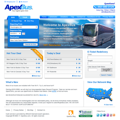 Help Apex Bus Inc with a new website design Design by ARTGIE