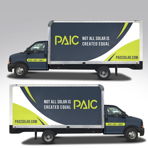 Design us an eye catching, modern, box truck wrap! Design by Duha™