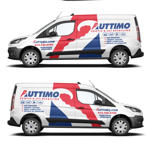 Eye- Catching Van Wrap for our Exotic car & Private Jet Detailing Business. Design by Rockyman