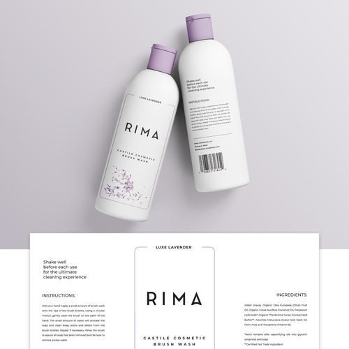 Minimalist Label for a luxury brand of cosmetic brush washes Design by miljandesign