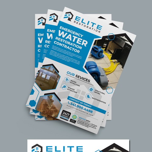 Emergency Water Restoration Flyer Design by Green wings