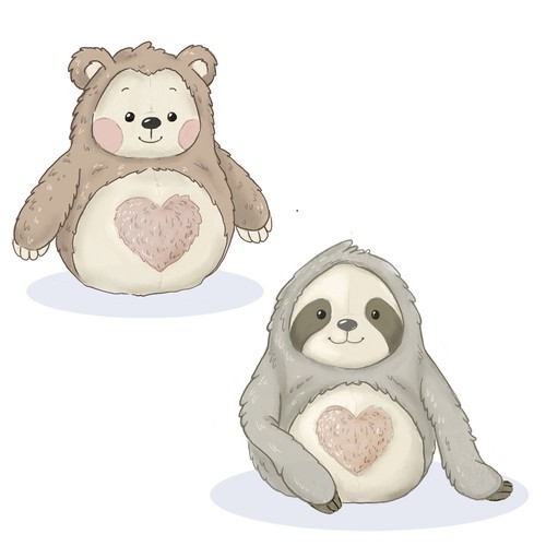 Design a Sloth Stuffed Animal Character for Autistic Children Design by Vesela Toncheva