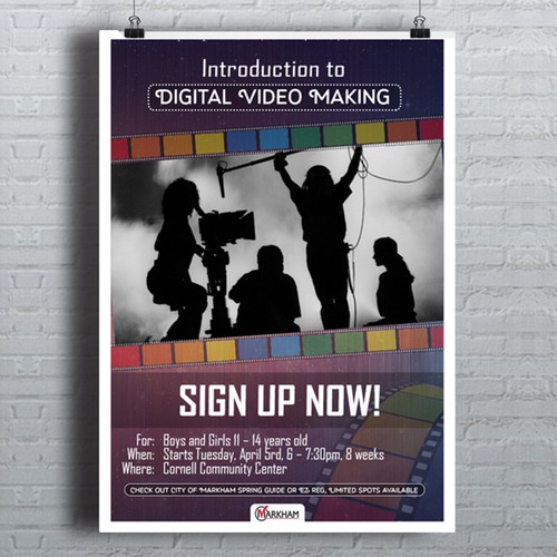 Poster for "Introduction to Digital Video Making" course Poster contest