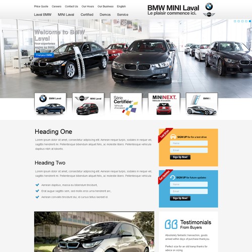 Create the next landing page for BMW Laval Design by Web Gateway