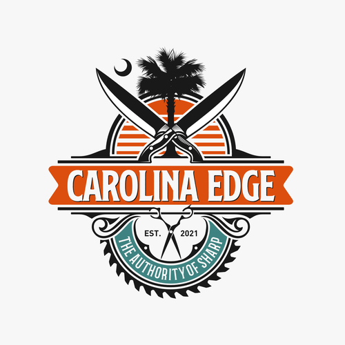 A retro / edgy logo for a mobile sharpening service called Carolina Edge Design by guinandra