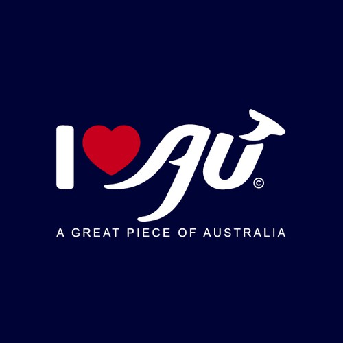 I Love Au Logo to appeal tourists and locals alike Design by Deezign Depot