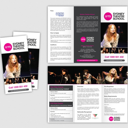 Sydney Theatre School Brochure Diseño de Rochelledesign