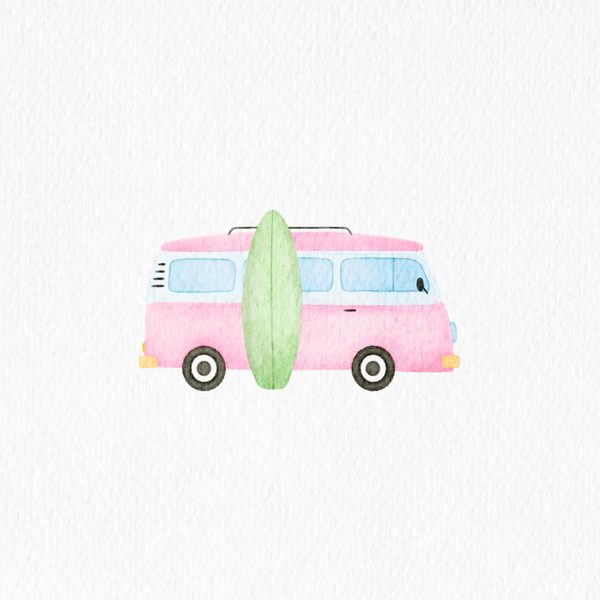 Watercolour Surf Van