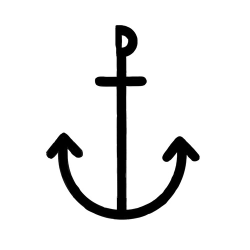 Simple Family Crest - Anchor with Cross - Minimal Design | Illustration ...