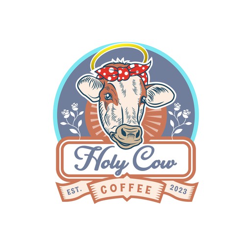 Design an Eye Catching Country Vibe Coffee Logo for "Holy Cow Coffee" Design by ifux