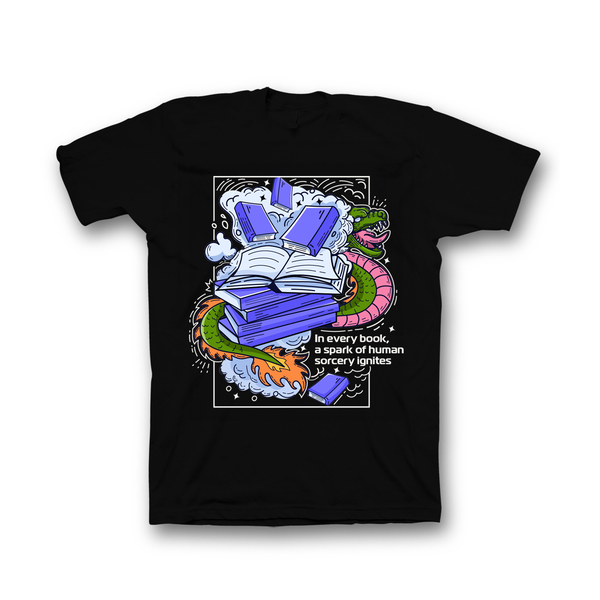 Books and Dragons Pullover Design for Readers