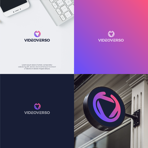 "Videoverso logo design" ganador Logotipos
