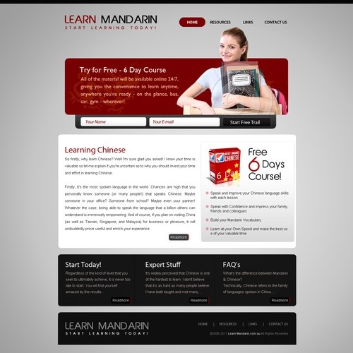 Create the next website design for Learn Mandarin Diseño de DesignSpeaks