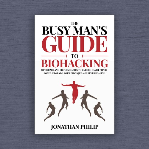 Exciting and unique book cover for mind, body, spirit and health optimization that appeals to men Design by fingerplus