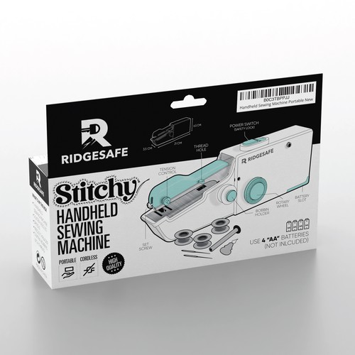 Create Packaging for Moden Handheld Sewing Machine Design by Dem Ro
