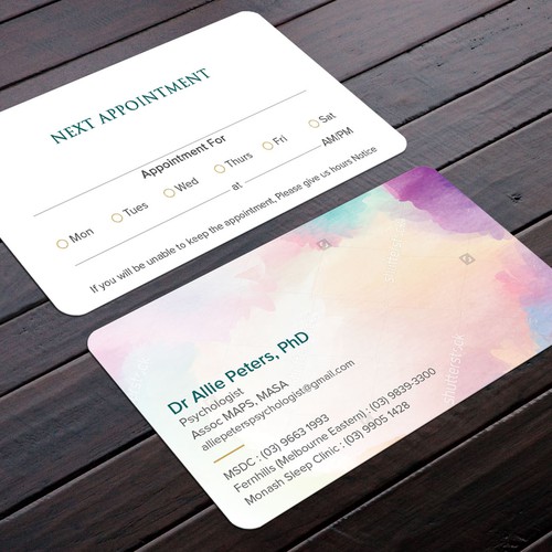 Business card for psychologist who loves art | Business card contest