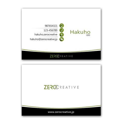 Logotipo y tarjeta de visita propuesta en el concurso por greenghost