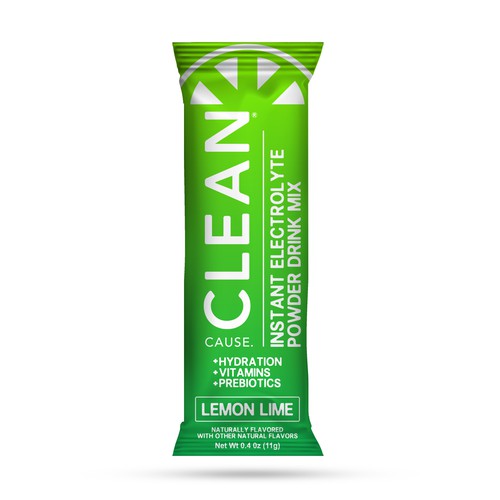 CLEAN Cause Hydration Stick Packets Design by Creaby