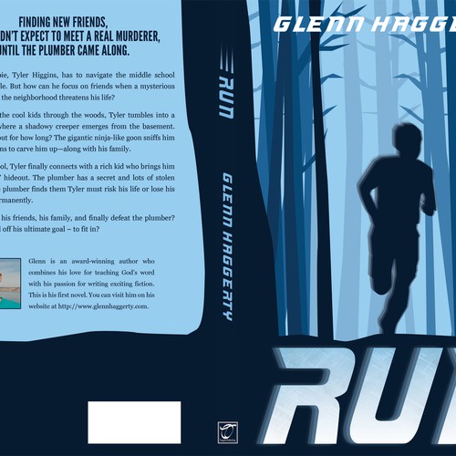Create an awesome book cover for a middle-grade boys adventure story, Run! Design by coverquill