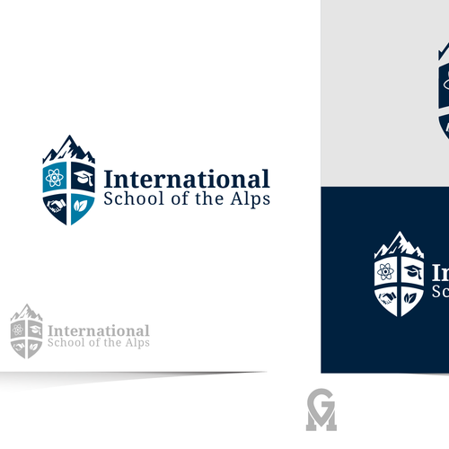 A powerful new logo for an international school in the French Alps Design by M.G. designs