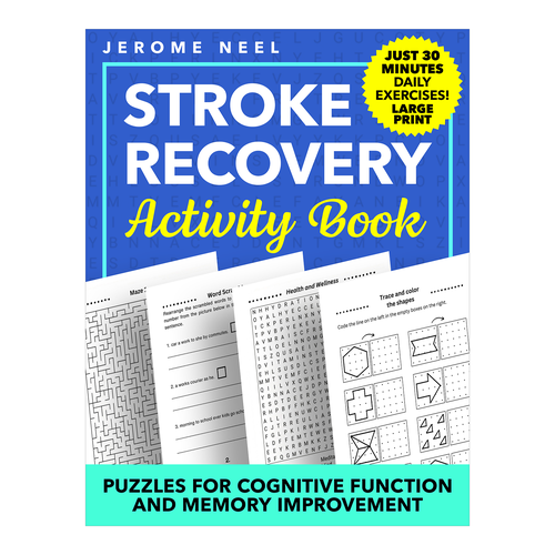 Stroke recovery activity book: Puzzles for cognitive function and memory improvement Diseño de AleMiglio