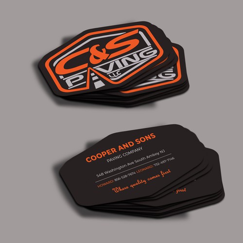 Design We are an asphalt paving company  card with character, style, stands out from everyone nothing bland no white ,add stuff por Allin1 design